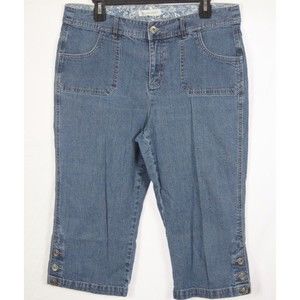 Christopher & Banks Womens Size 12 Blue Mid-Rise Cropped Capri Denim Jeans